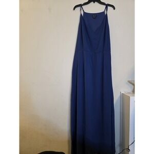 City Chic Women's Size XL/22‎ Blue Crepe V-Neck Divine Overlay Maxi Dress